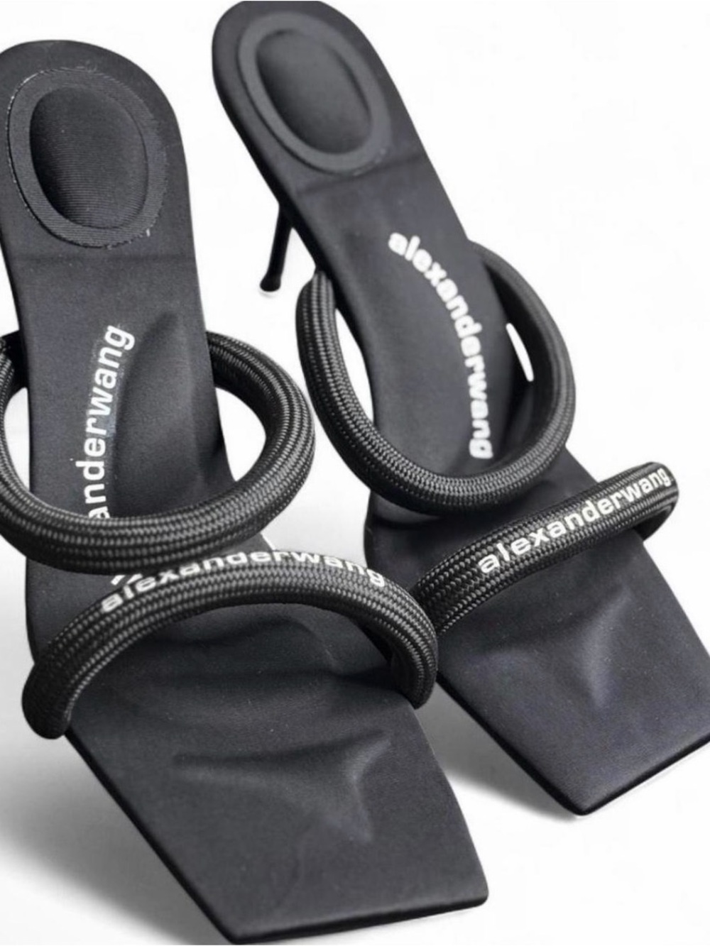NWT 👠 Alexander Wang Jessie Kitten Heel Slide Sandals. Sz. 41 US 9,5/10 - Picture 7 of 7
